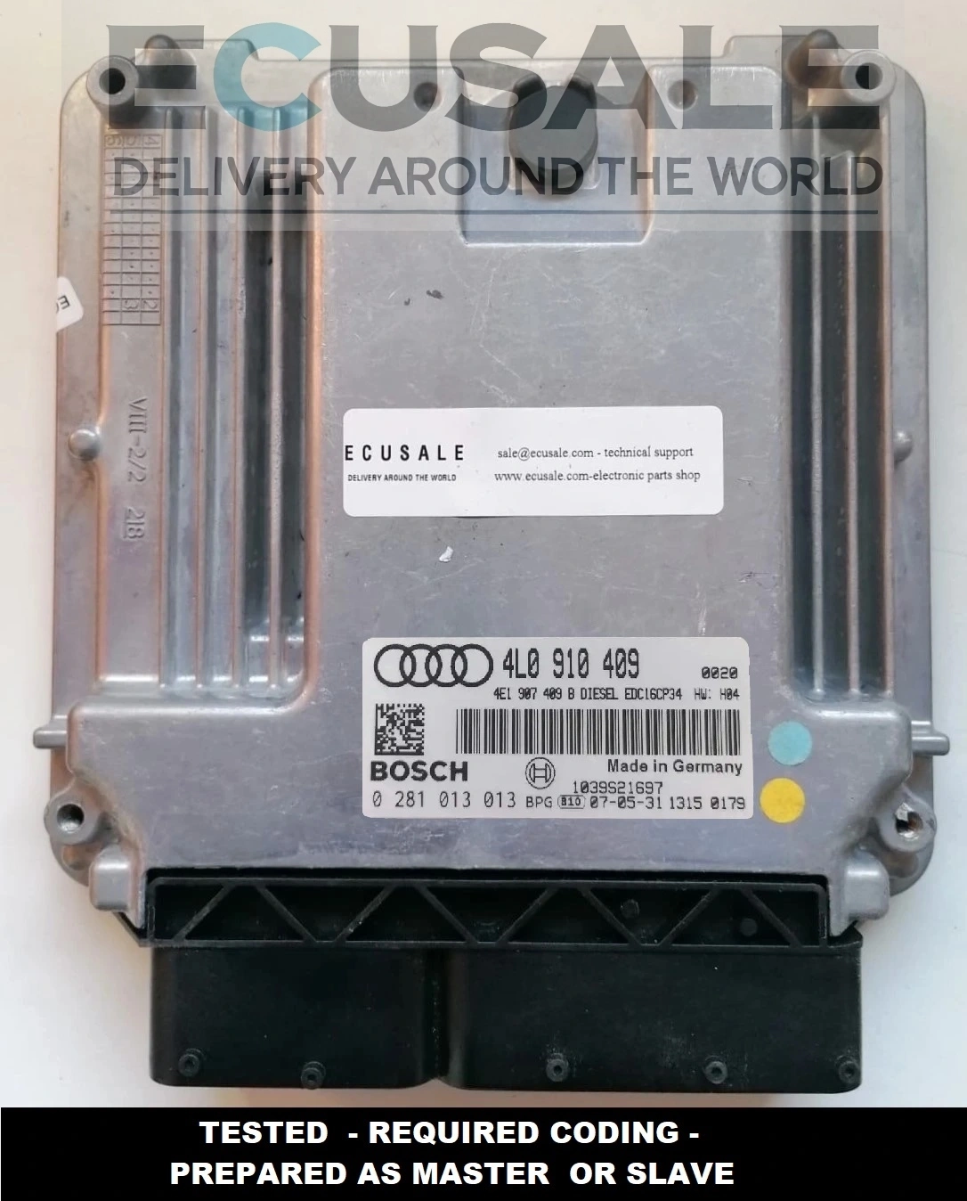 Centralina de motor 0281013013 para Audi Q7 4.2 TDI – módulo ECU ENGINE CONTROLLER Bosch EDC16CP34 utilizado no sistema Master/Slave.